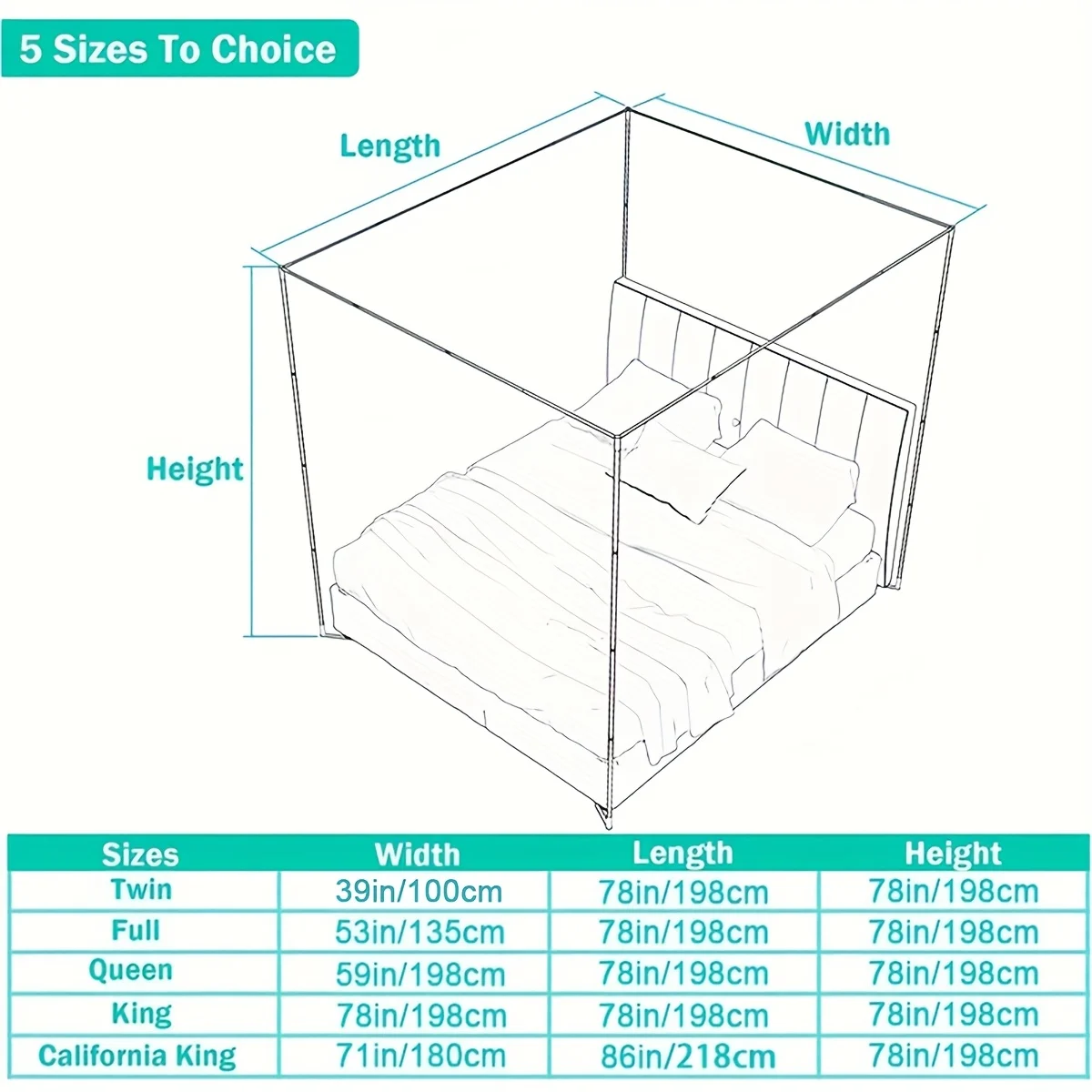 MARIIS Stainless Steel Canopy Bed Frame Queen Size, Bed Post Poles Bed Canopy Frame, Thickened Bed Frame Bracket for Metal Bed Wood Bed Mosquito Curtains Bedroom Decor view 4