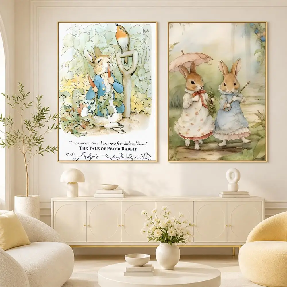 P-Peter Rabbit printing Poster Room Home Decoration Interior Wall Art Printing Garage Posters Gift