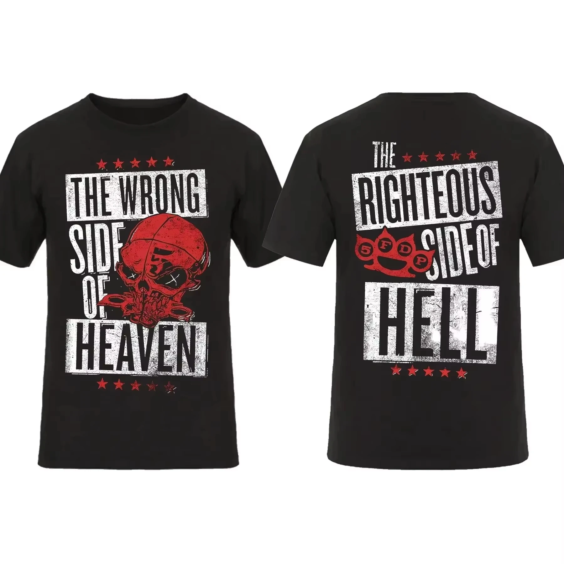 2025 أزياء الرجال تي شيرت الوجهين السائق Skully الأسود بواسطة خمسة أصابع الموت لكمة تي شيرت الجرافيك الشباب القماش الشارع الشهير S-4XL