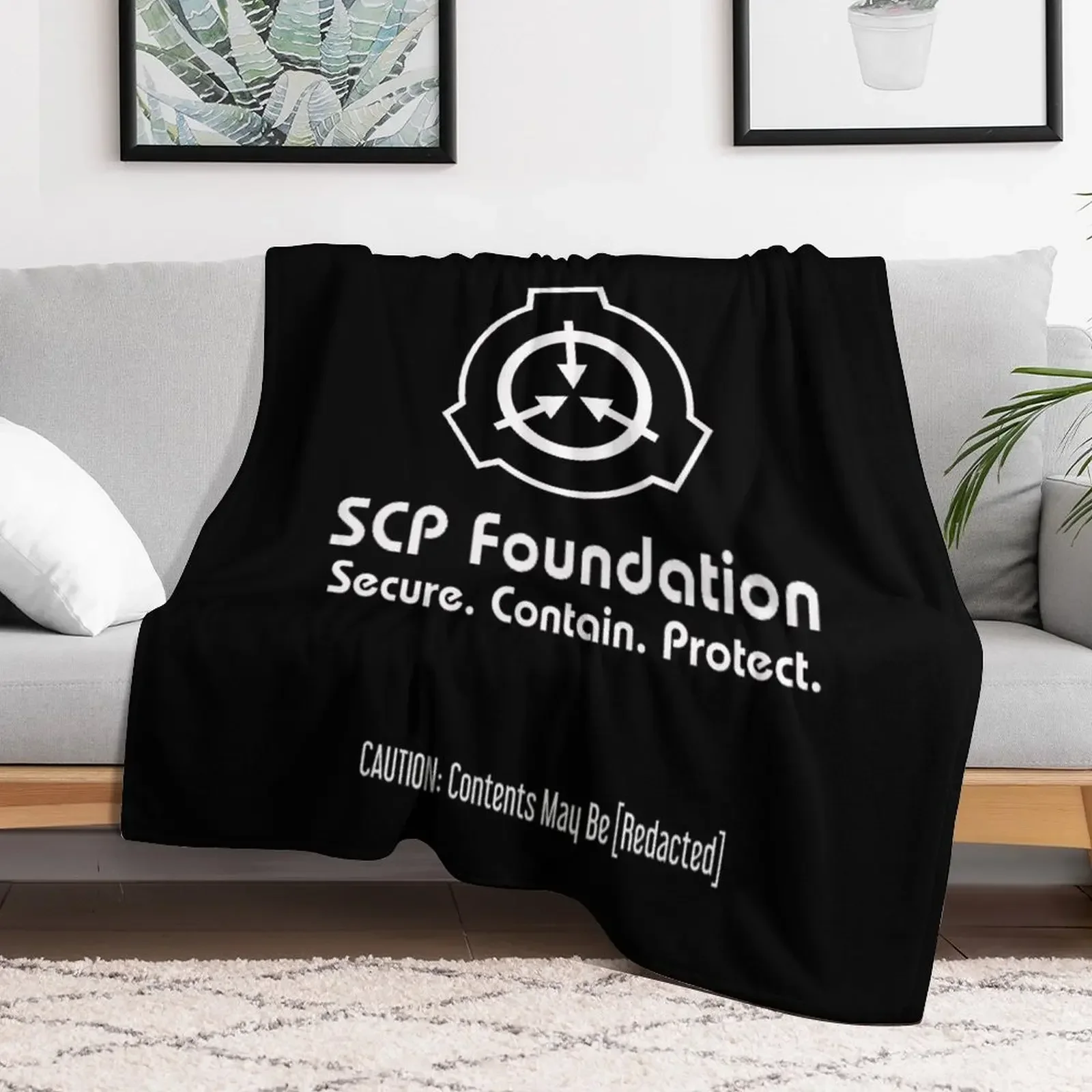 

SCP Foundation: Contents May Be [Redacted] (Black) Throw Blanket blankets ands for winter Beach Blankets