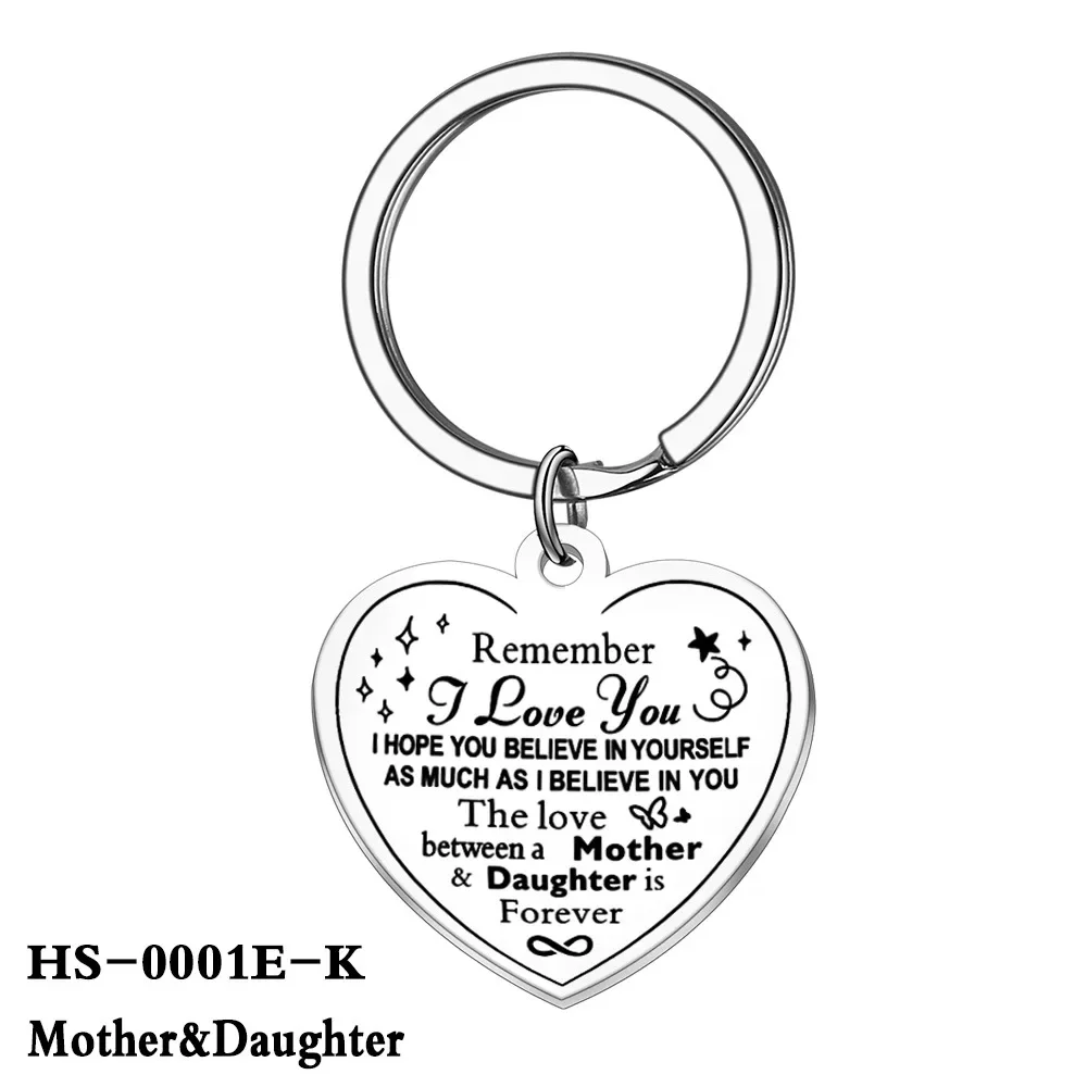 Charm „To My Daughter“-Schlüsselanhänger, inspirierender Schlüsselanhänger „Ich liebe dich“, Teenager-Mädchen, Kinder, Geburtstag, Abstufung, Hochzeitsgeschenke