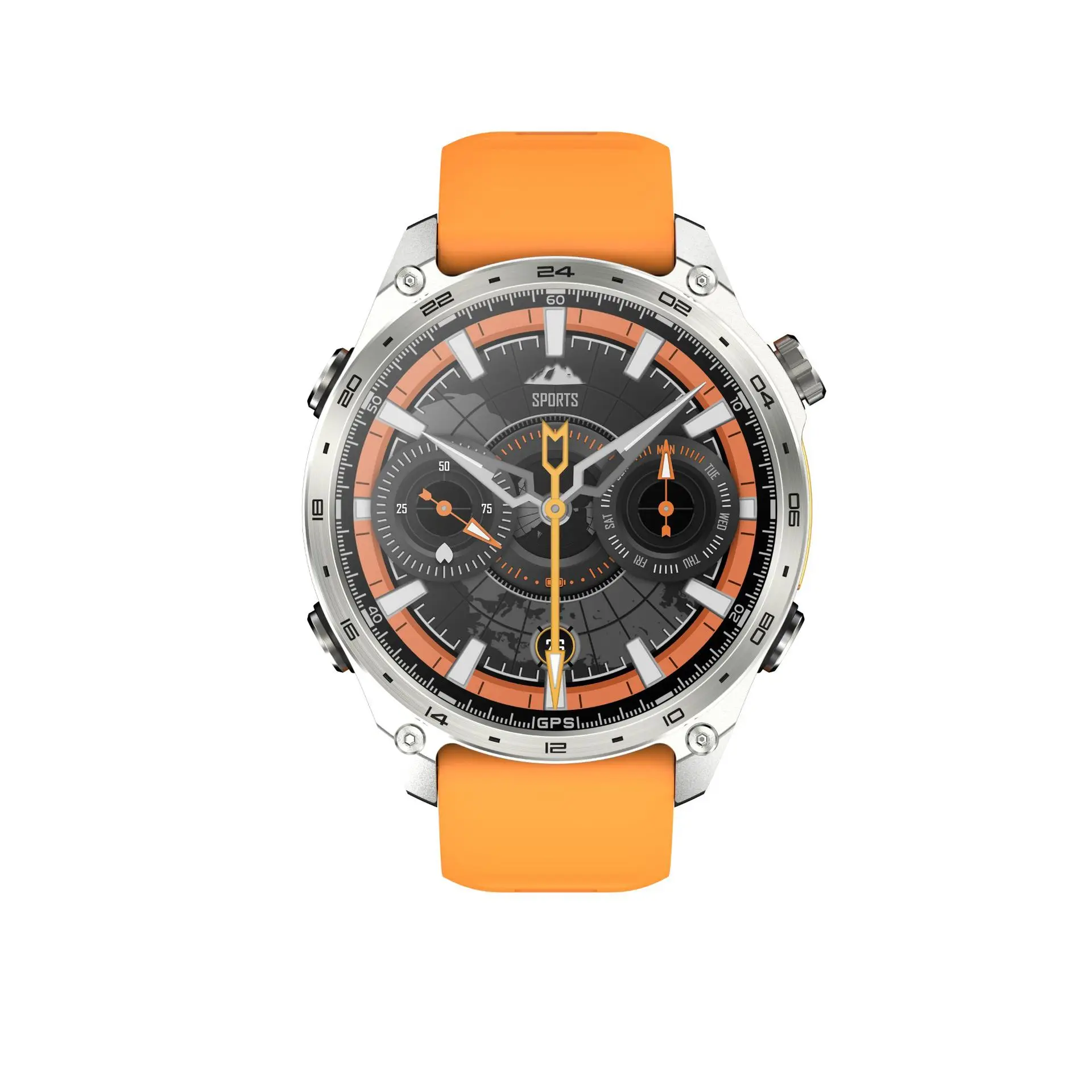 1.43-Inch smartwatch, IP68 waterproof, with barometer and compass, magnetic charging, rugged outdoor sports watch