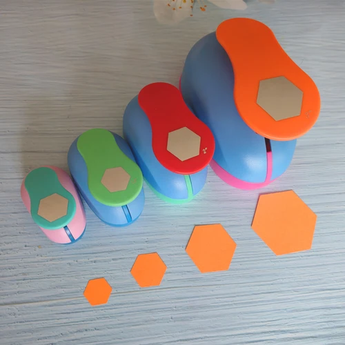 Círculo hexagonal flor hoja corazón pétalo mariposa perforadora geometría artesanía álbum de recortes papel gráfico niños herramienta de corte fácil