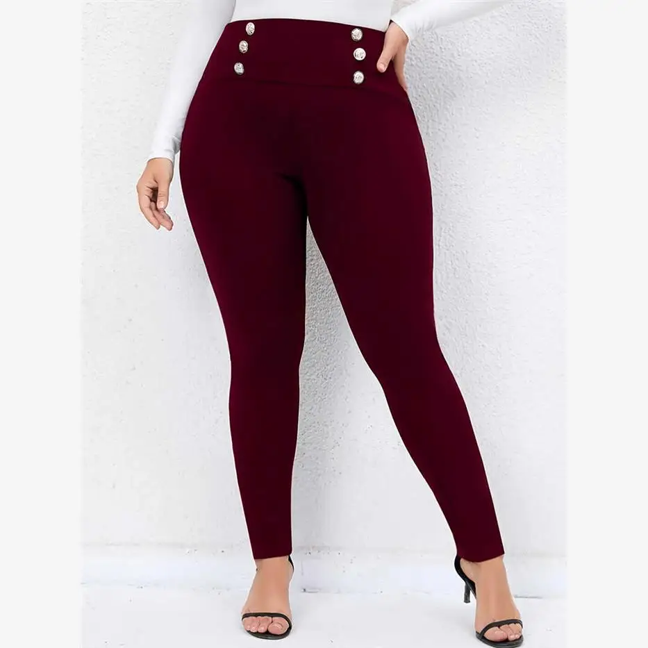 2024 Faion Plus Size Dames Casual Broek Hoge Taille Thiened Fce Street Sle Rits Detail Lange Broek Dames Broek