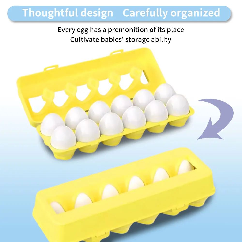 Brinquedos de combinação de formas, caixas de ovos simuladas, educação infantil, iluminação cognitiva, resolução de quebra-cabeças, ovos inteligentes, foco