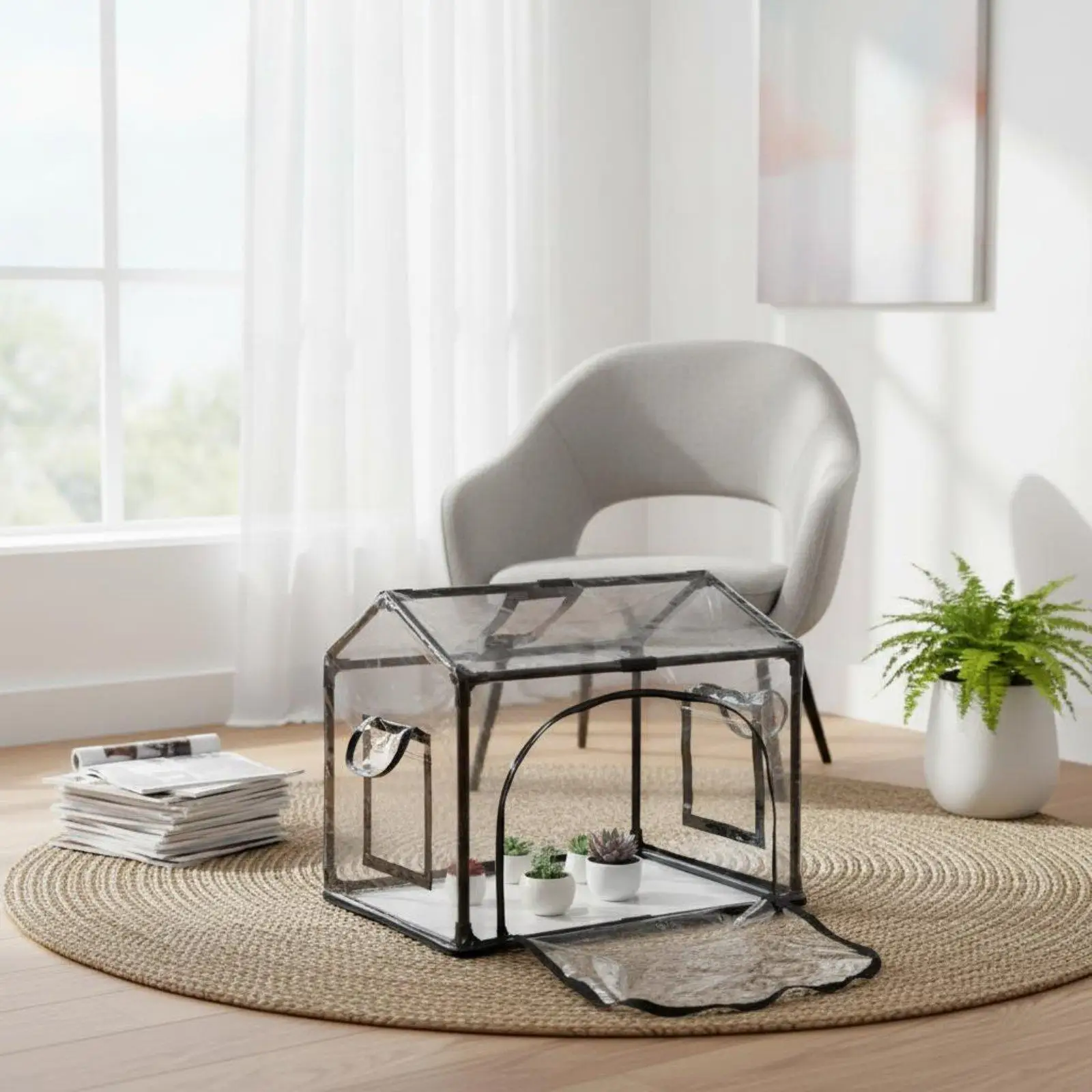 Compact Mushroom Growing Tent for Indoor Plant Breeding with PE Construction and Observation Window for Garden Greenhouse Use