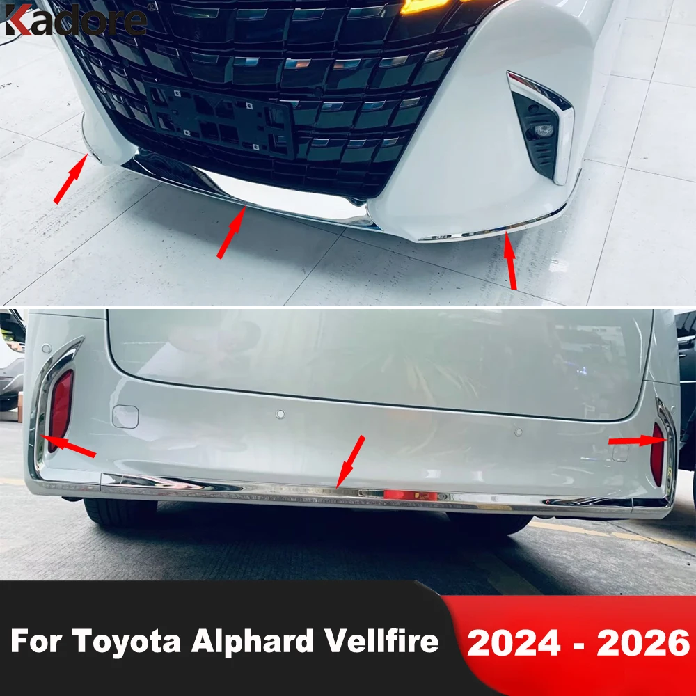 

Для Toyota Alphard Vellfire 2024 2025 2026: Стальные накладки на передний и задний бампер, накладки на противотуманные фары, аксессуары