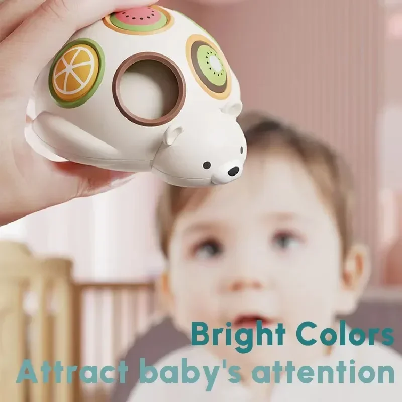 لعبة أطفال مونتيسوري الدب القطبي الضغط على الإصبع الحسي لغز تعليمي لون الفاكهة المطابقة المعرفية للأطفال الصغار