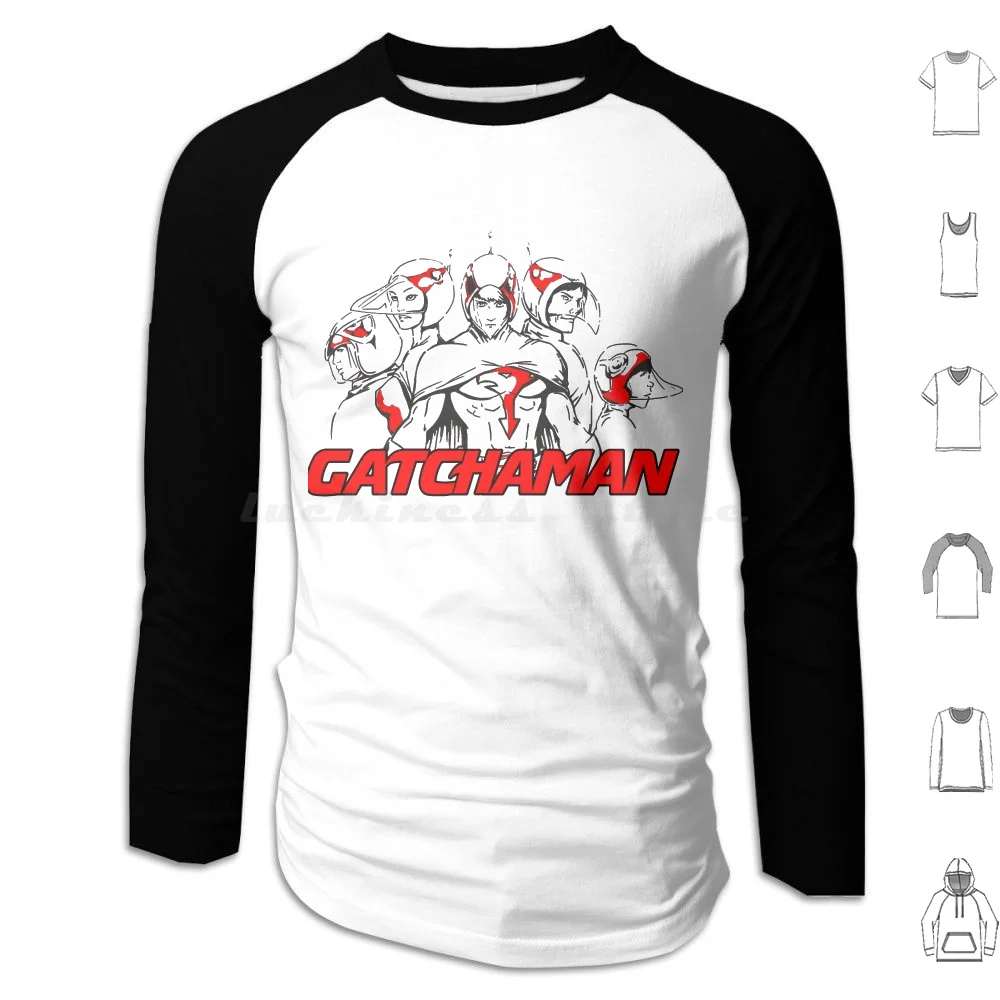 Gatchaman Art Hoodie Cotton Long Sleeve Gatchaman Hero Jun Swan Team Crowds Movie Anime Toys Rui Brothers Bros Japan Japanese