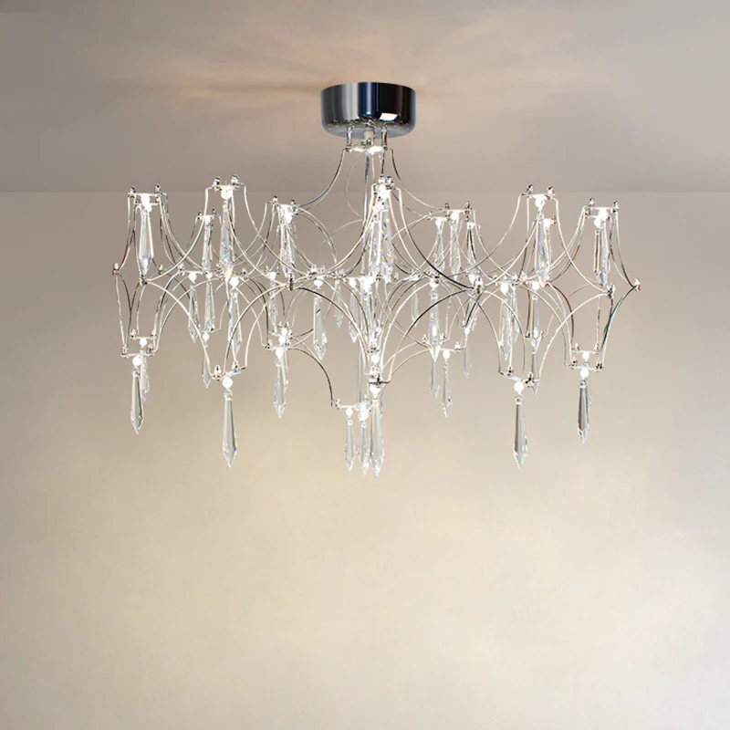 Candelabro de cristal moderno, lámpara colgante de techo para sala de estar, comedor, dormitorio, iluminación del hogar