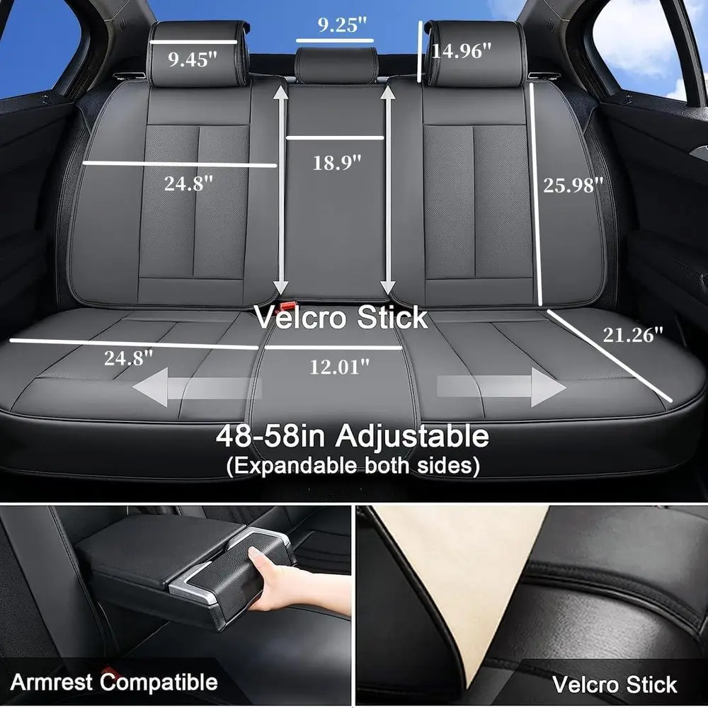 Universal Waterproof Leather Seat Covers for Cars - Interior Protection & Cushioning
