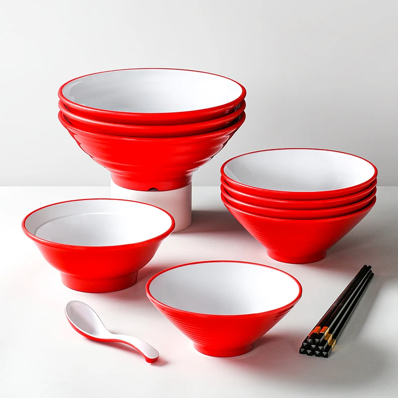 Tazón Redondo Estilo Chino para Uso Comercial, para Sopa de Fideos, Fideos con Arroz, Hot Pot Picante, Restaurante, Tazón con Tapa Matryoshka