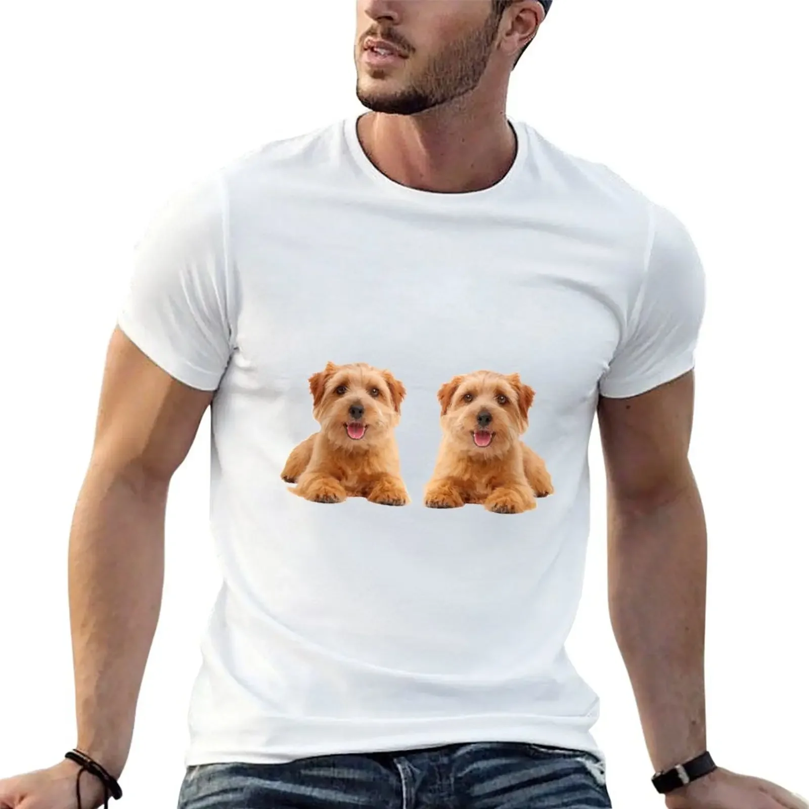 

Norfolk Terriers T-Shirt anime t shirts cotton graphic tees clothing for men