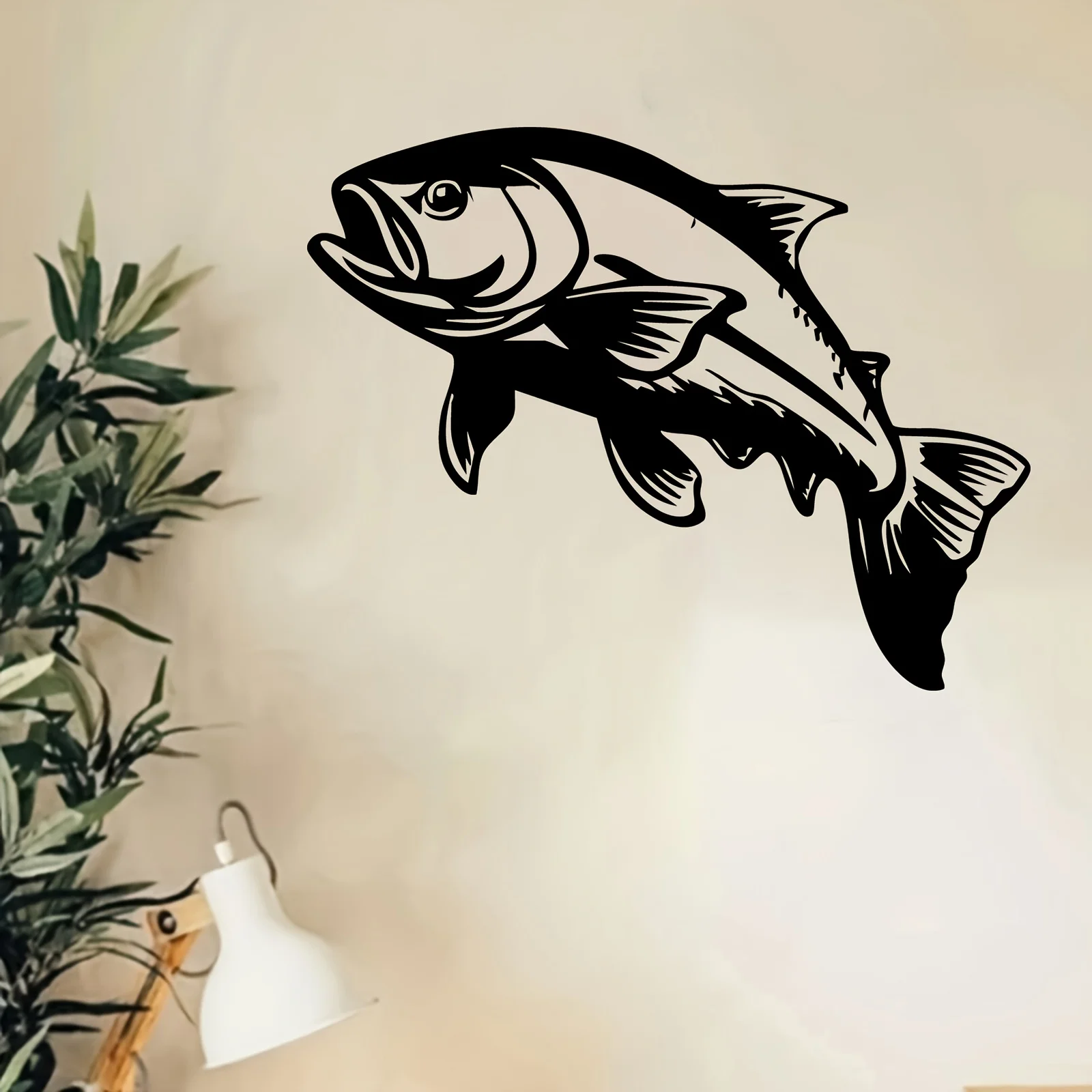 Durable Salmon Metal Sculpture for Outdoor Wall & Fence Decor