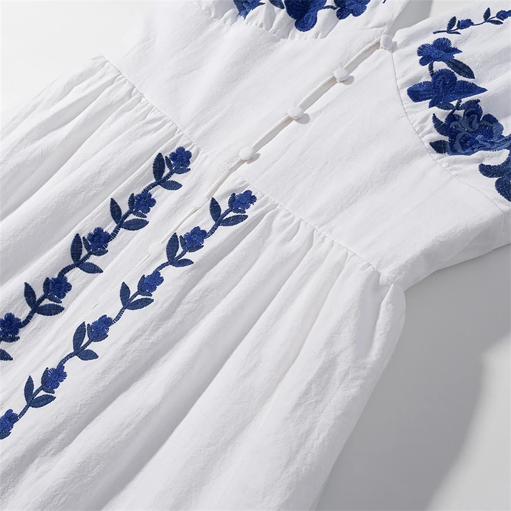 Women's pure suspender dress V-neck design suspender slender simple skirt body floral embroidery shows elegant female embroidery