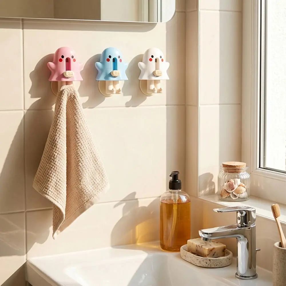 Ghost-shaped Cute Box Hook Cutter Retractable Punch-free Kawaii Box Opener Multifunctional Wall Mounted Adhesive Storage Hook