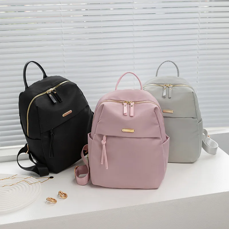 Niche Fashion Versatile Waterproof Oxford Cloth Lightweight Backpack for Women Simple and Casual Daily Life