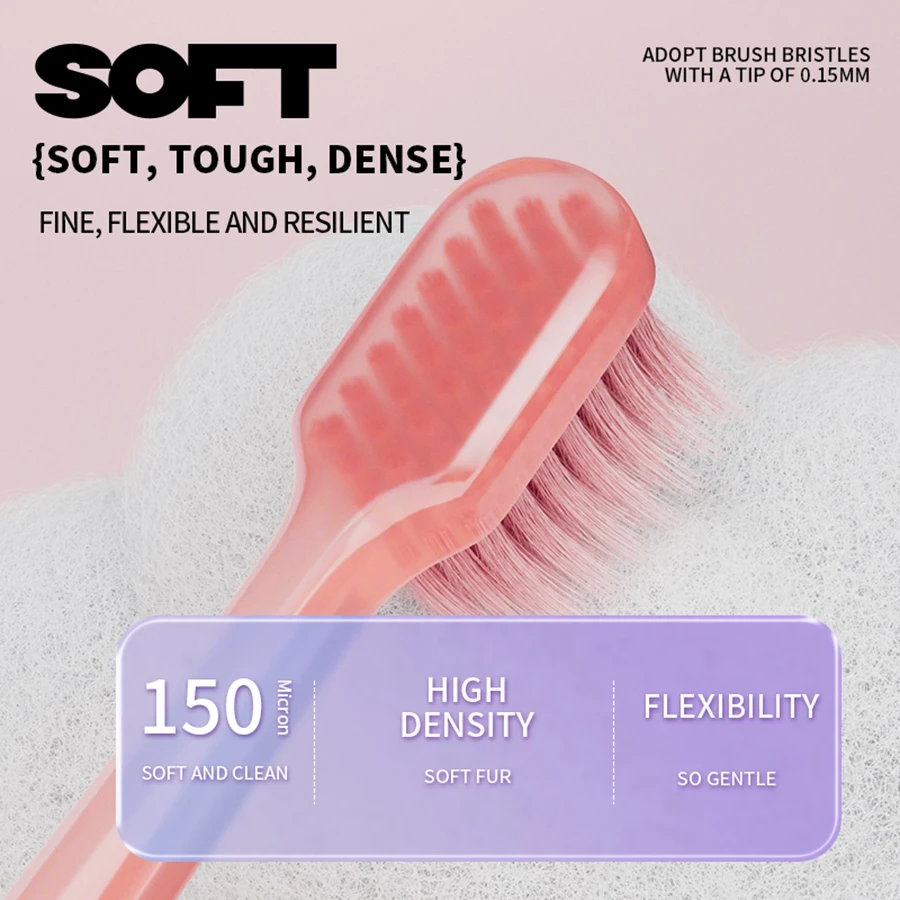 Dr.Good Jellybrush Set Bubble Tooth, Dopamine Color Ultra Soft Bristles 39-Hole High Density Quick-Drying Oral Care Toothbrushes