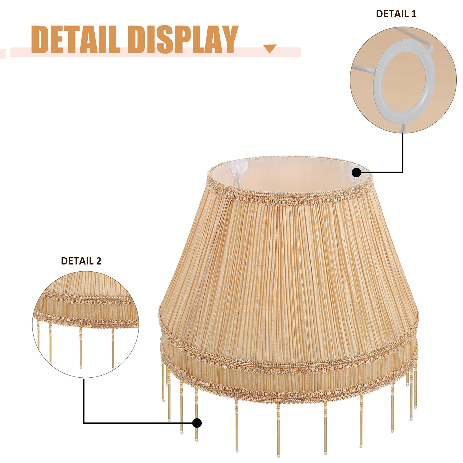 

Retro Fabric Lampshade Home Lampshade Table Light Cover Dustproof for Bedroom Living Room Study Office Soft Bright Light