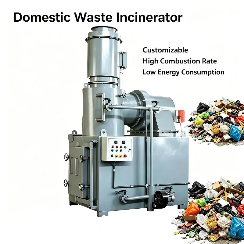 Customized Simple Smokeless Domestic Waste Incinerator 1T Per 8 Hours Small Scale Garbage Disposal Equipment