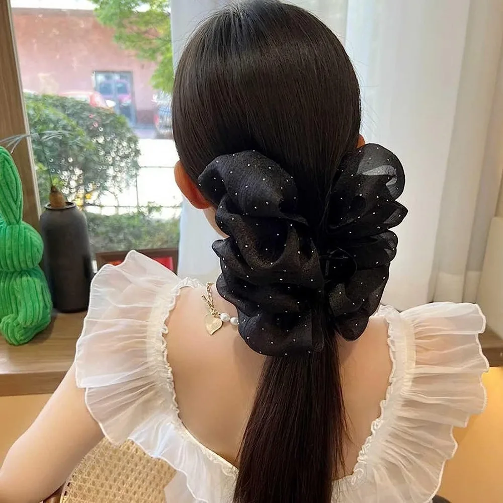 

Chiffon Large Bow Mesh Hairpin Double-Sided Mesh Flower Bow Silk Hairpin Fabric Flower Hair Accesories Hair Clip Women Girls