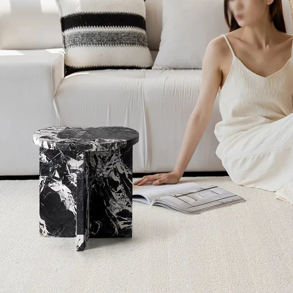 Marble base Modern retractable coffee table Household natural limestone