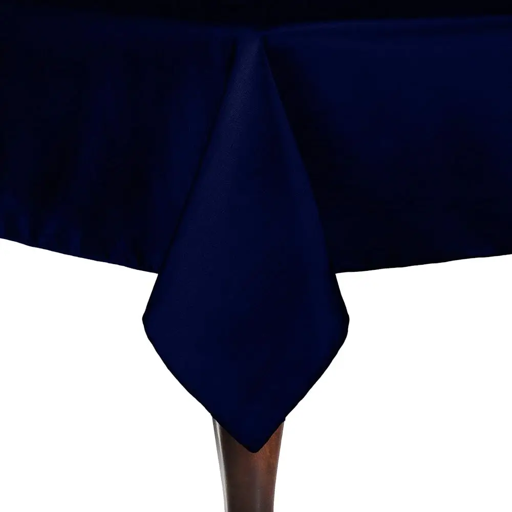 

-2 Pack- Reversible Shantung Satin - Majestic 84 X 84-Inch Square Tablecloth, Deep Royal Indigo
