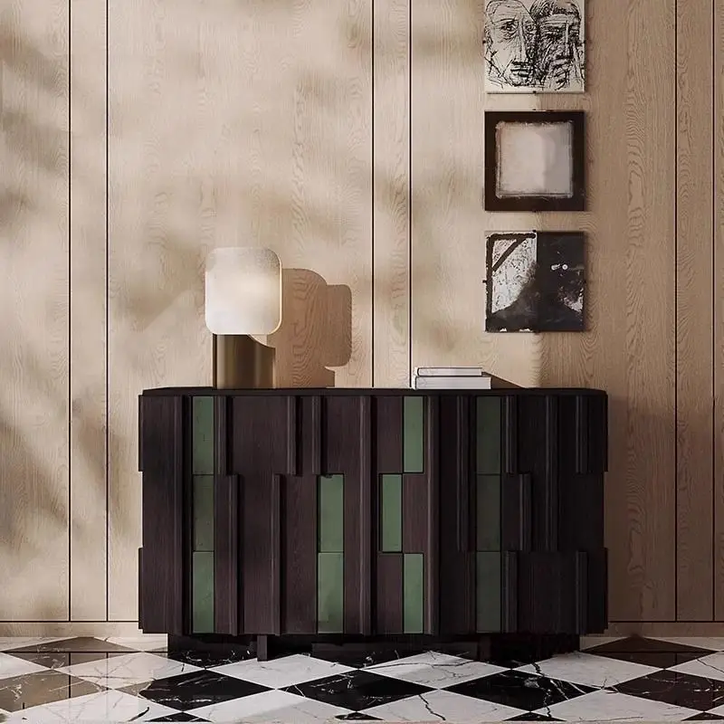 

French engraving storage wine cabinet decorative cabinet custom antique style personalized creative side cabinet