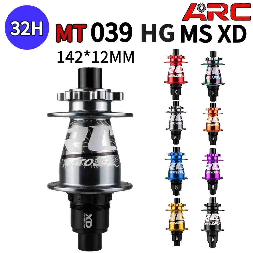 

ARC MT-039 MTB Hub 6-Bolt Bent-Head Disc Brake Hub 6-Claw 3-Tooth 114-Click 32 Holes S&S Bearing Thru Axle With HG/MS/XD