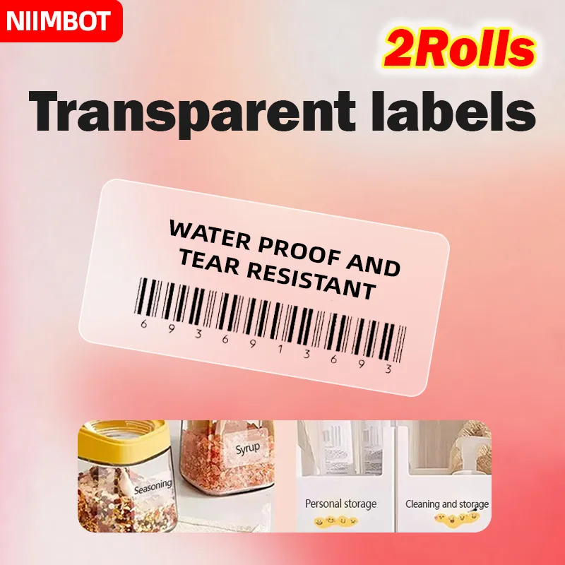 Imagem -03 - Niimbot Papel Térmico Transparente Impermeável Anti-óleo Resistente ao Rasgo Resistente a Riscos Preço Label b1 B21 B203 B3s