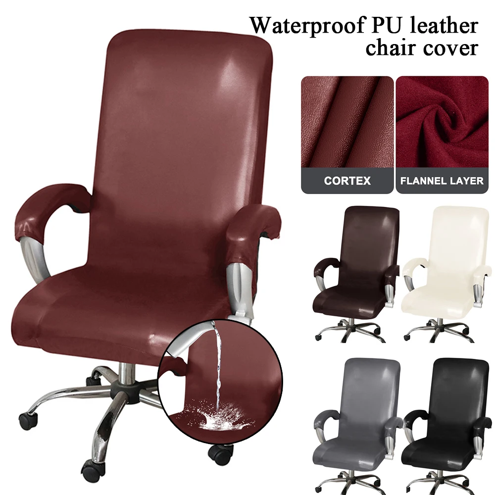 

Pu Leather Chair Cover Waterproof Office Chair Cover Elasticity Chair Protector Washable Armchair Protector Gaming Chair Covers