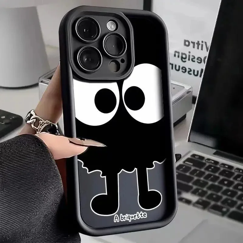 Big Eye Eggette Soft Silicone Phone Case for iPhone 15 14 Pro Max 11 12 13 Pro Cases Mini XS X XR 7 8 14 15 Plus SE 2020 Cover