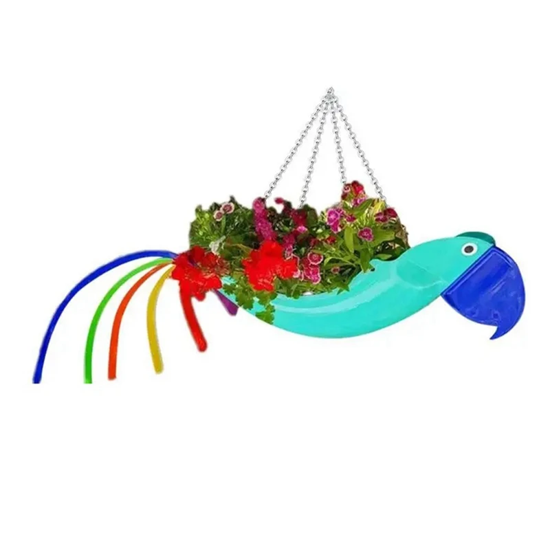 PORK-Metal Flower Pot Exquisite Shape Colorful Flower Pot Hanging Planter Garden Decorative Flower Pots