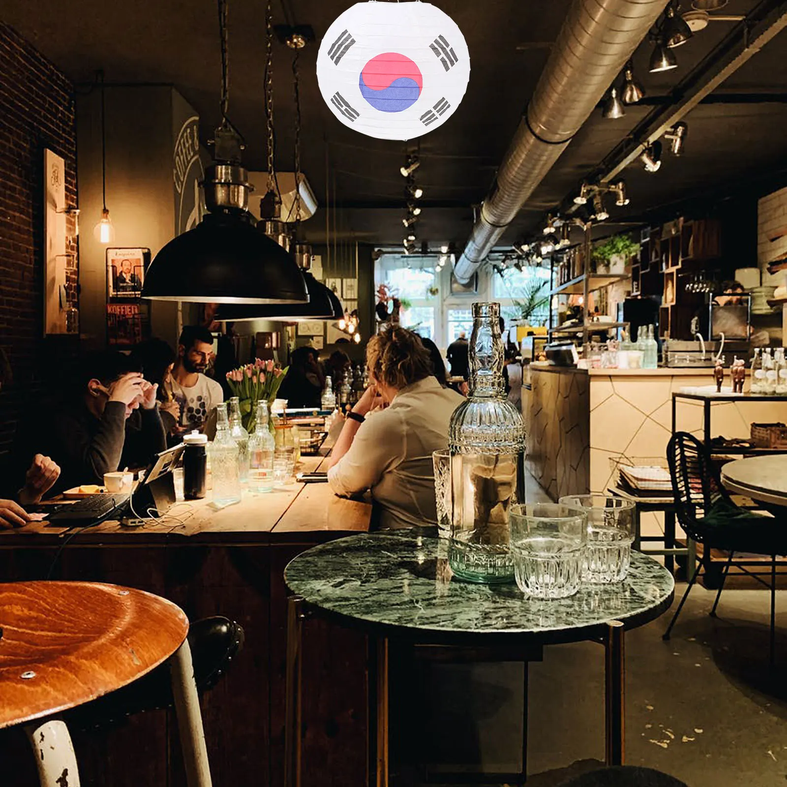 

4Pcs Festival Lanterns Korea Style Folding Paper Lantern Decorative Lanterns Party Hanging Ornaments Restaurant Outdoor Home