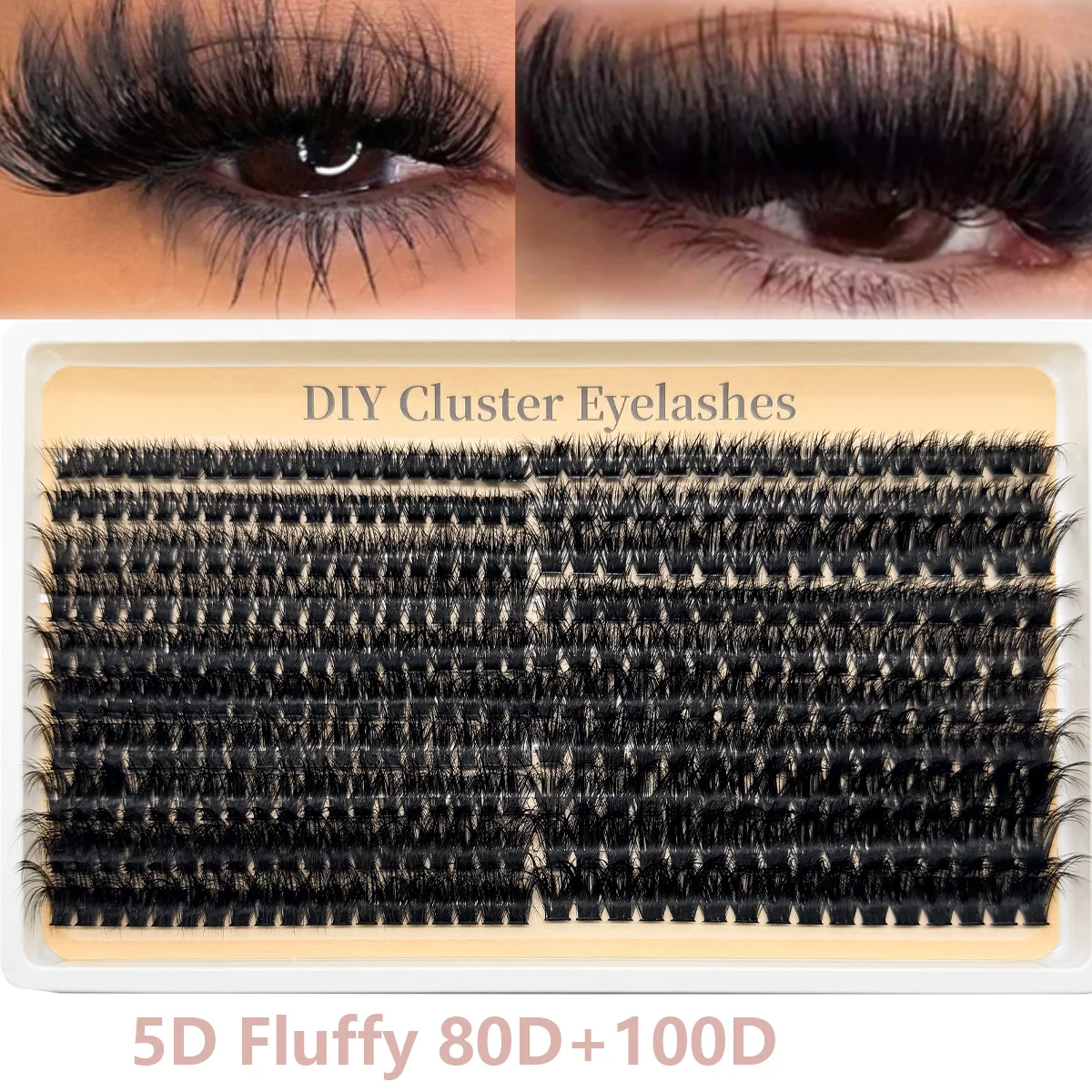 HBZGTLAD Fluffy200D-60D Wimperngruppe mit stacheligen Anime-Wimpernverlängerungen, Puppen-Wimperngruppe, Manga-Wimpernverlängerung