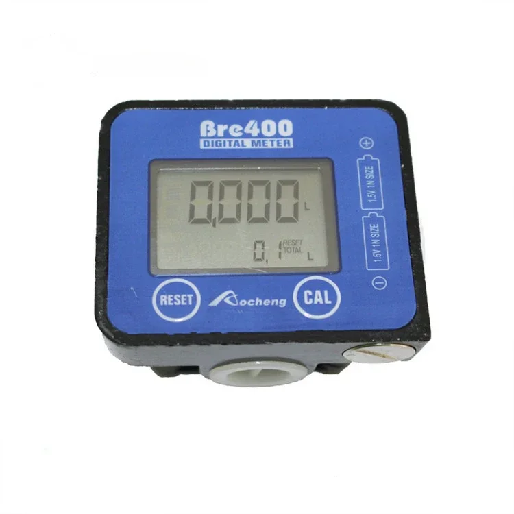 High Precision Electronic Digital Display Metering Oil Gauge Elliptical Gear Flow Meter Oil Hydraulic1/2 Gauge Blue Oil Gauge