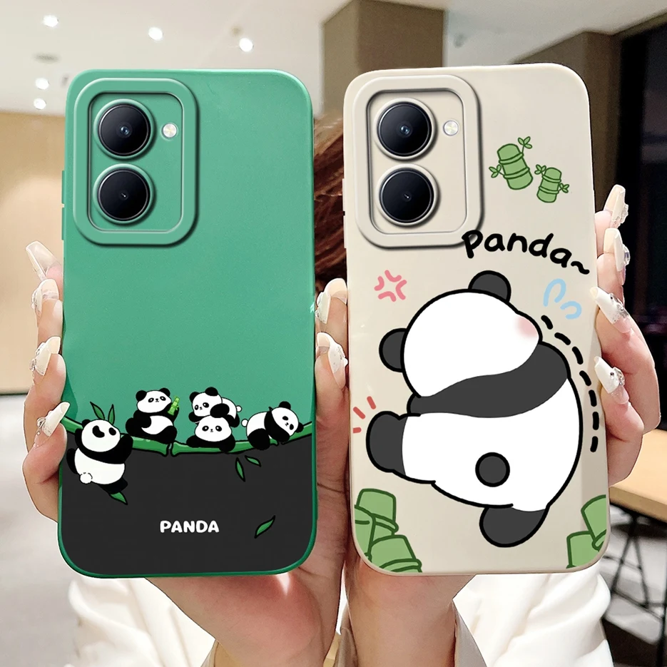 For Realme 10 4G Case RMX3630 Cute Panda Cartoon Cover Soft TPU Phone Case For Realme 10 Pro Plus Pro+ Realme10 5G Fundas Bumper
