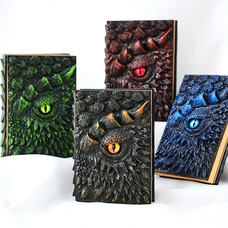 ヴィンテージ-ドラゴンアイ-エンボス加工ジャーナル-–-手作りの樹脂アート、ユニークなハードカバー-リングバインダー-ノート、デラックス-トラベル-ライティング-パッド