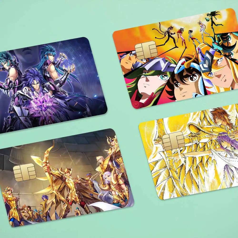 Anime S-Saint Seiya 100% Hot Sale Amine Credit Debit Bank Card Bus Card Film Skin Sticker 1 Set Of 4 Pcs