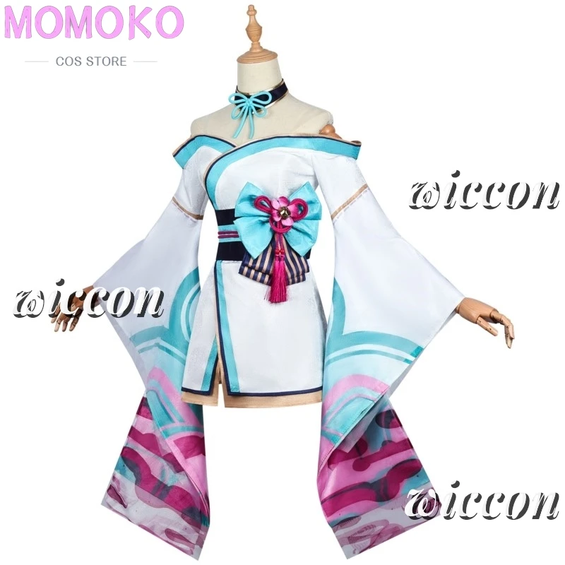 League of Legends Fantasia de Cosplay Feminina, Ahri LOL, Peruca Orelha, Flor Espiritual, Roupas Anime, Trajes de Halloween, Menina