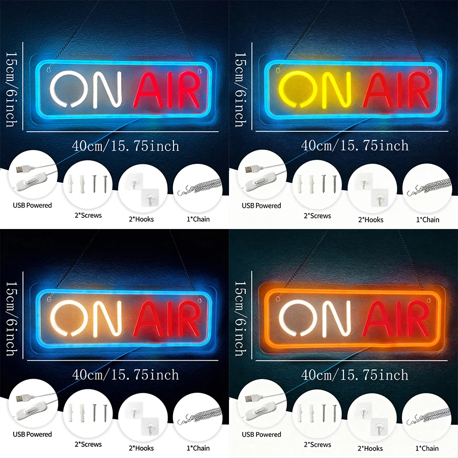 On Air Led Neon Sign, Used For Streaming Media, Game Room, Recording Room, Music Studio Art Decor, Live Sign, Usb Powered.