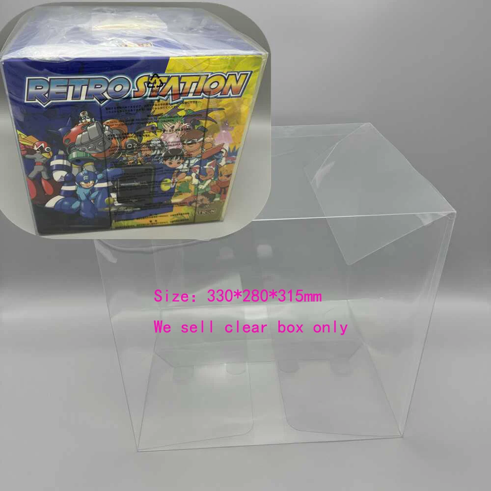 Caja de almacenamiento de plástico transparente para reestación, caja de exhibición de alta calidad para mini juegos Arcade, PET