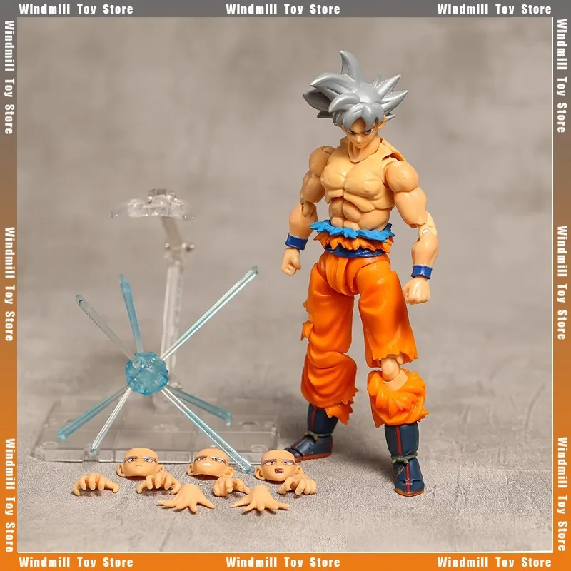 

16cm Dragonball Figurine Super Saiyan Son Goku Silver Hair Peripheral Mobile Model PVC Desktop Ornament Collection Boys Gifts