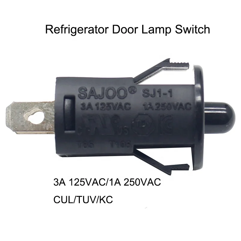 SJ1-1-C Normally Closed 3A Normally Open 6A 10mm Push Button Round Momentary Refrigerator Door Light Switches