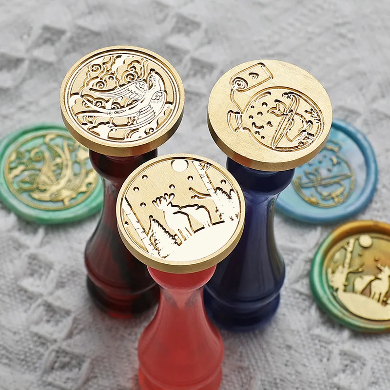 Retro Vintage Wax Seal Stamp Korea Sealing Wax Stamp Head For Wedding Invitation Gift Packaging Cards Scrapbooking Stamps