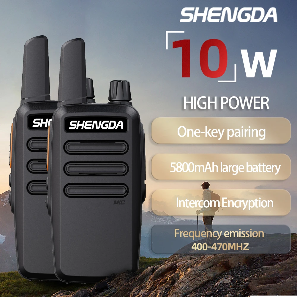 SD-T62 Mini Walkie-Talkie 5W power output One-key frequency pairing 400-520MHz Large-capacity battery Easy to carry
