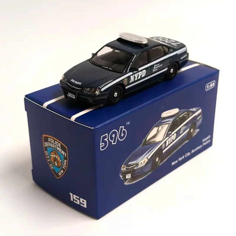 596 1/64 Chevrolet Impala NYPD Diecast Car Model Alloy Simulation Collection Toy Gift For Boys#peetyeee