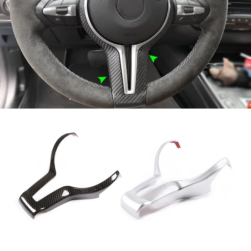 

For BMW M M2 F87 M3 F80 M4 F82 F83 M6 Car-Styling Interior Steering Wheel Trim ABS Carbon Fiber Style Steering Wheel Cover Trim
