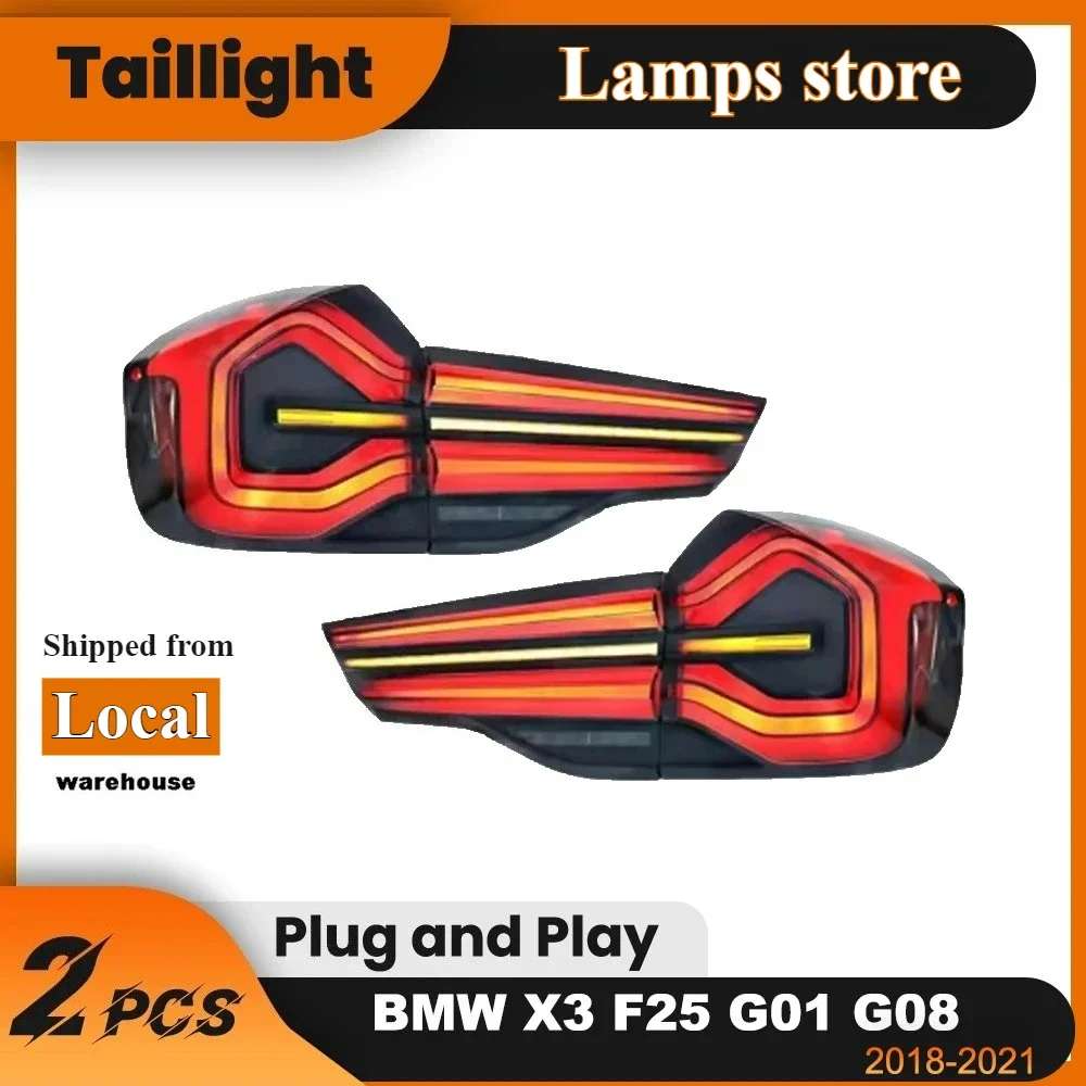 Paire de feux arrière à LED pour BMW X3 F25 G01 G08 2018-2021, feux de freinage/feux de recul/feux stop/clignotants, Plug and Play Gauche+Droite