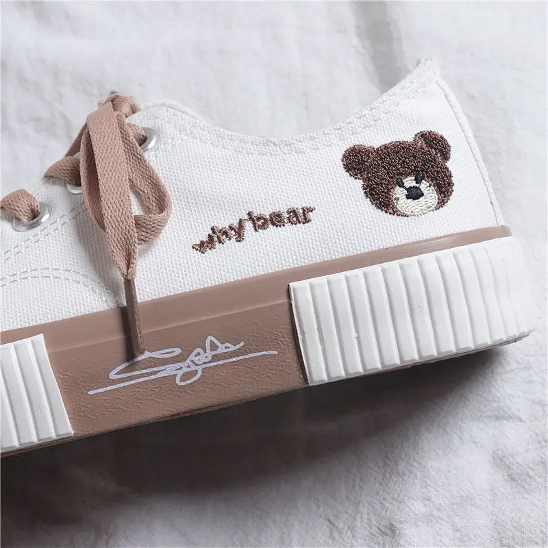 Comemore 2022 New Women\'s Sneakers Girls Bear Kawaii Shoes Sports Lolita Casual Flat Cute Spring Running Vulcanized Fashion Shoe